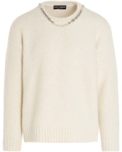 Dolce & Gabbana Logo Detail Sweater - White