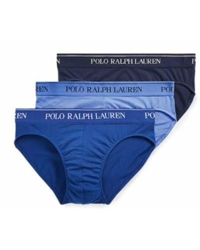 Polo Ralph Lauren Logo Band Three-Pack Briefs - Blue