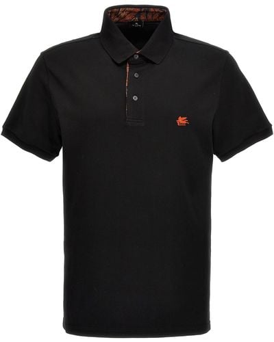 Etro Embroidered Logo Shirt Polo - Black