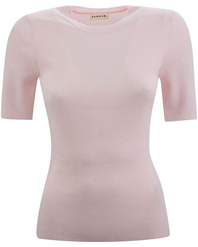 P.A.R.O.S.H. Ribbed-Knit Top - Pink