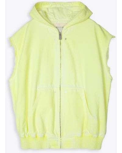 1017 ALYX 9SM Sleeveless Skate Jacket Neon Yellow Canvas Hooded Vest - Sleeveless Skate Jacket