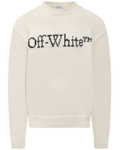 Off-White c/o Virgil Abloh Big Logo Jacquard Jumper - White