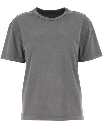 T By Alexander Wang Cotton Oversize T-Shirt - Grey