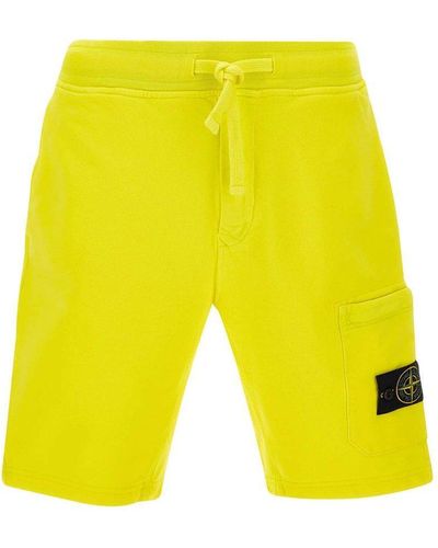 Stone Island Cotton Shorts - Yellow