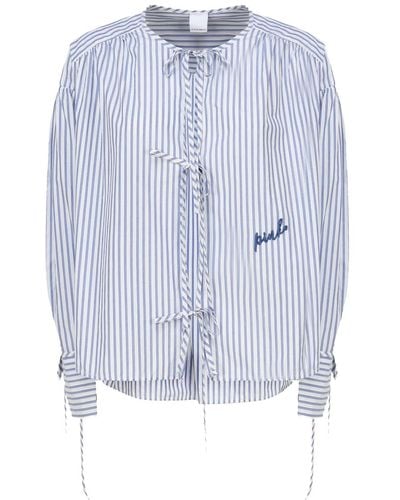 Pinko Striped Shirt With Bare Shoulders - Blue