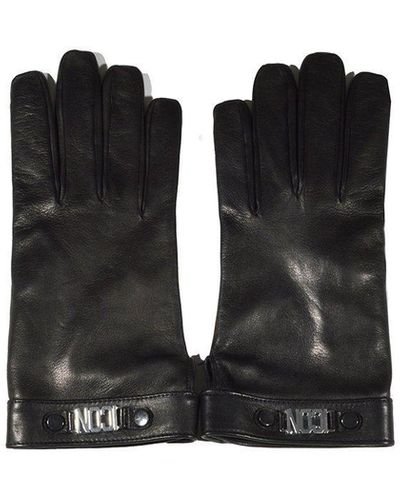 DSquared² Logo-Plaque Full-Finger Gloves - Black