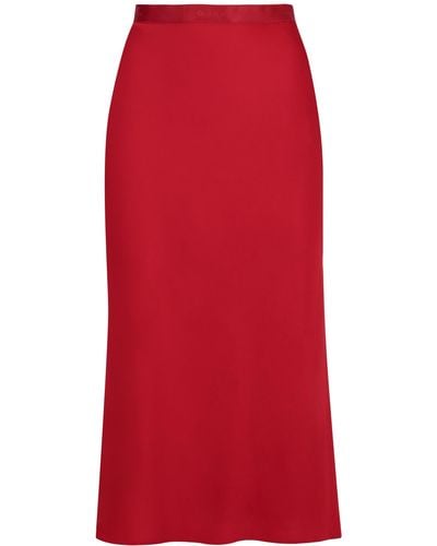 Calvin Klein A-Line Midi Skirt - Red