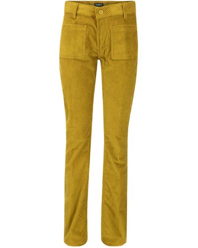 Dondup Newmolly - Velvet Bootcut Pants - Yellow