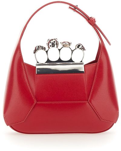 Alexander McQueen Jeweled Mini Hobo Bag - Red