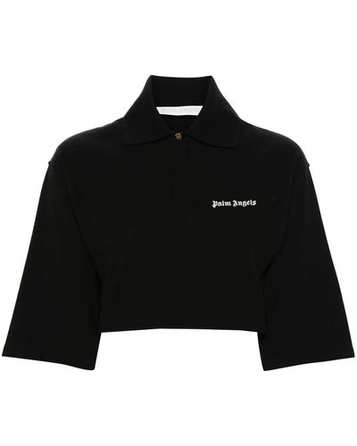 Palm Angels Cotton Polo Shirt - Black