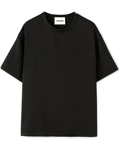 Jil Sander Black Silk T-shirt