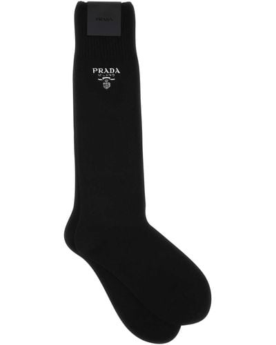 Prada Virgin Wool Blend Socks - Black