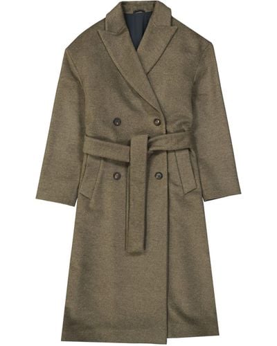 Brunello Cucinelli Wool And Cashmere Coat - Green