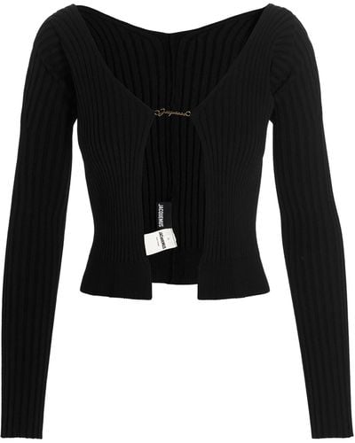 Jacquemus Le Maille Pralu Sweater, Cardigans - Black