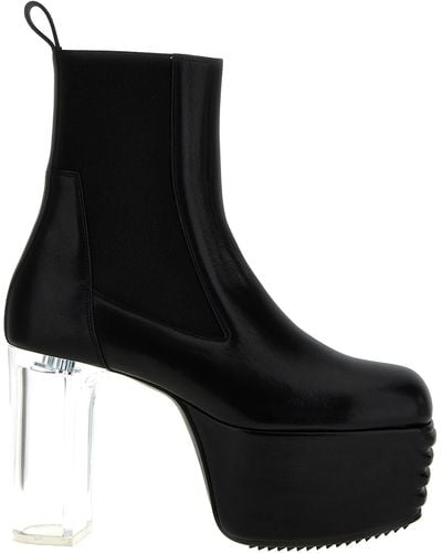 Rick Owens Minimal Grill Platforms Boots, Ankle Boots - Black
