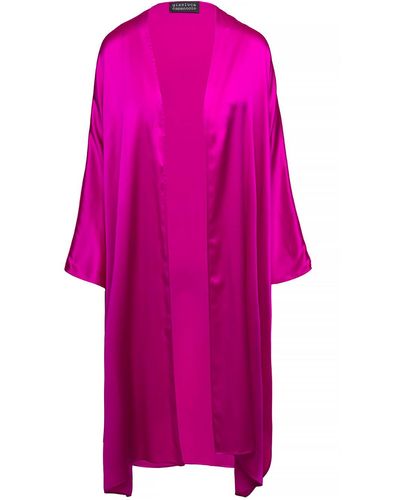 Gianluca Capannolo Eve Fuchsia Long Sleeved Cape In Silk - Pink