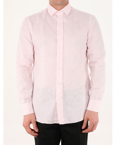 Salvatore Piccolo Shirt With Open Collar - Pink