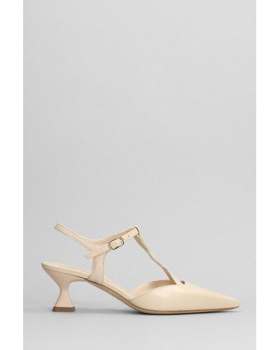 The Seller Court Shoes In Beige Leather - White