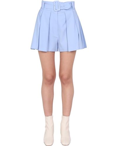 Patou Belted Shorts - Blue