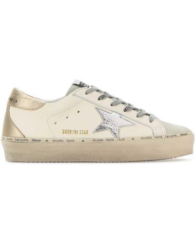 Golden Goose Leather Hi Star Trainers - White
