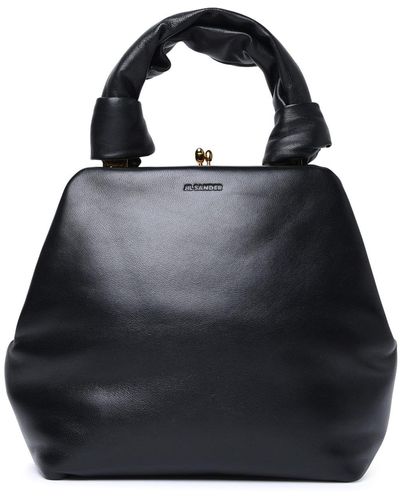 Jil Sander Goji Square Small Leather Bag - Black