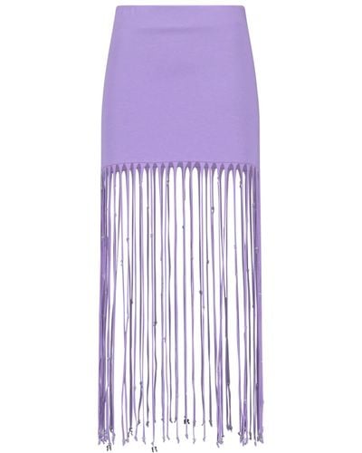 ROTATE BIRGER CHRISTENSEN Fringed Maxi Skirt - Purple