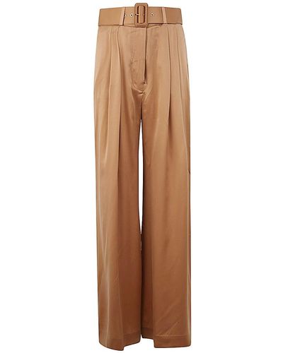 Zimmermann Silk Tuck Pant Clothing - Brown
