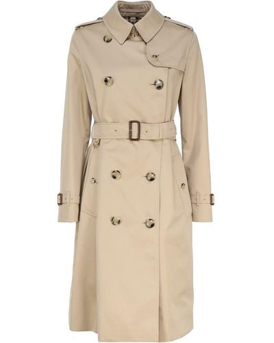 Burberry Trenchcoat In Cotton - Natural