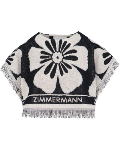 Zimmermann Halliday Crop Top - Gray