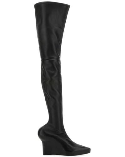 Givenchy Leather Over The Knee Heel Boots - Black