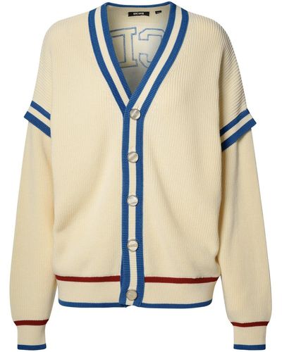 Gcds Logo Embroidered Knitted Cardigan - Blue