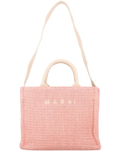 Marni Small Raffia Tote Bag - Pink