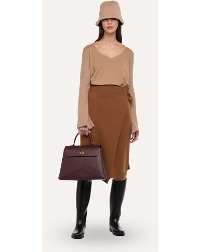 Ballantyne Wrap Skirt In Wool And Cashmere - Natural