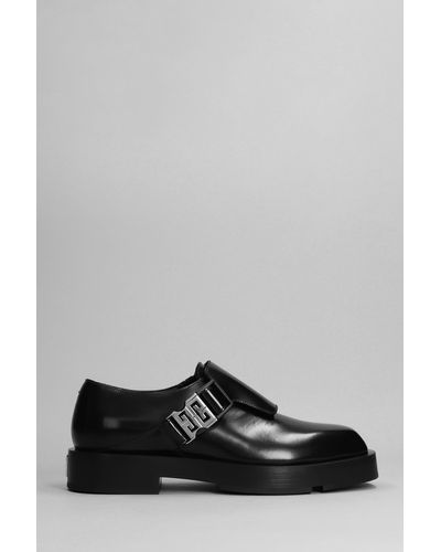Givenchy Derby Squared Lace Up Shoes In Leather - Gray