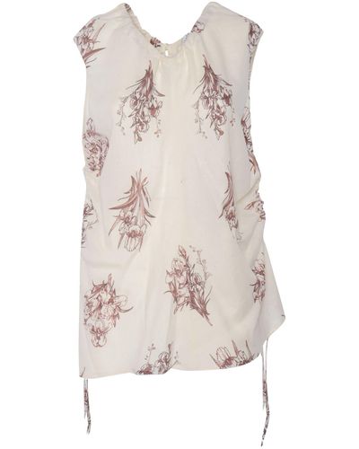 Ballantyne White Top With Prints - Natural