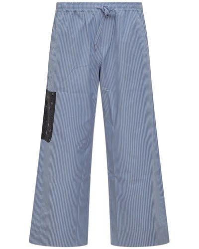 Pierre Louis Mascia Cotton And Silk Pants - Blue