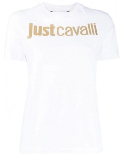 Just Cavalli Metallic-logo T-shirt - White