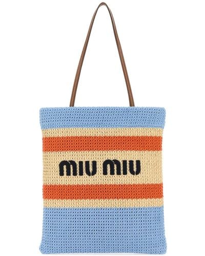 Miu Miu Crochet Shopping Bag - Blue