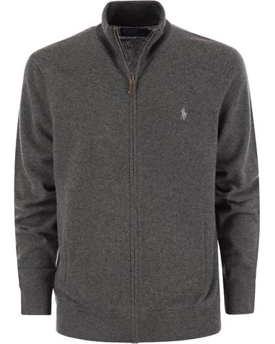 Polo Ralph Lauren Wool Sweater With Zip - Gray