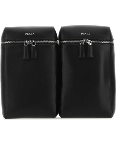Prada Leather Backpack - Black