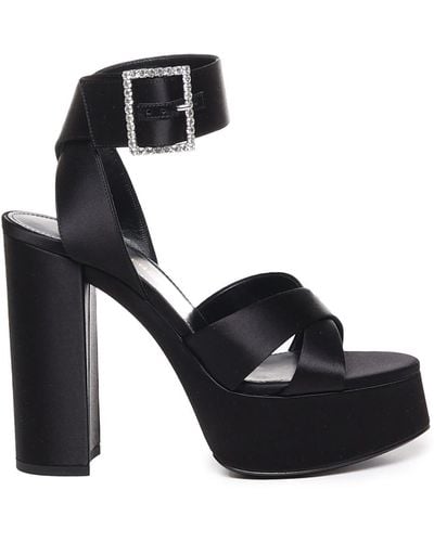 Saint Laurent Bianca Sandals With Platform - Black