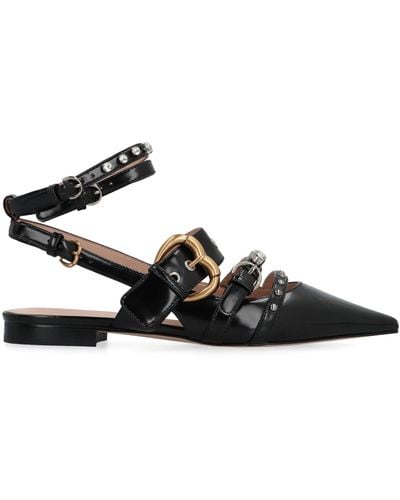 Pinko Faux Leather Slingback Court Shoes - Black