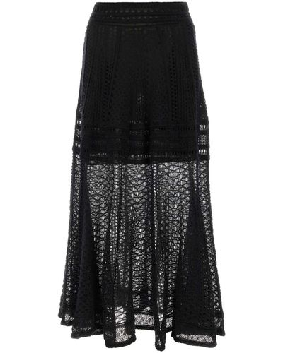 Chloé Linen Blend Skirt - Black
