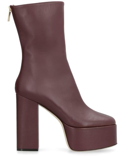 Paris Texas Lexy Leather Ankle Boots - Brown