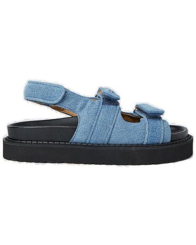 Isabel Marant Touch-strap Open-toe Denim Sandals - Blue