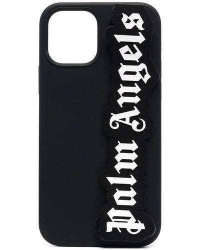 Palm Angels Black Classic Logo Patch Iphone 12 And 12 Pro Case
