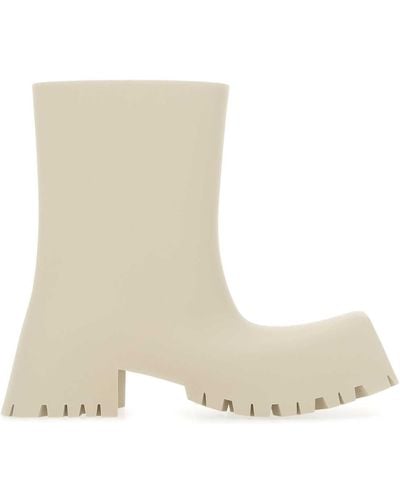 Balenciaga Ivory Rubber Trooper Boots - White