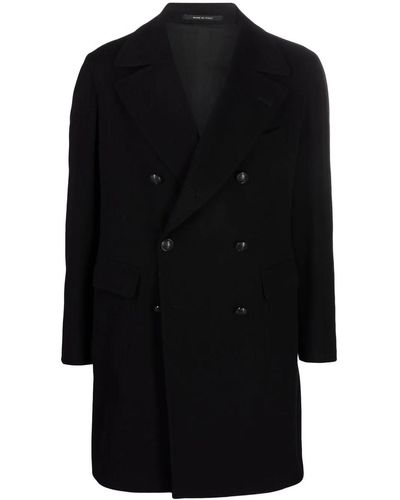Tagliatore Fitted Double-breasted Coat - Black