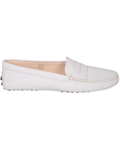 Tod's Heel Grommets Loafers - White