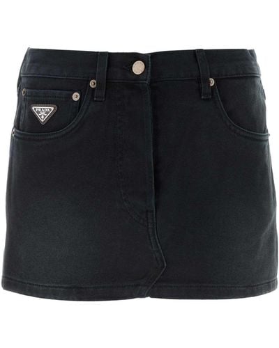 Prada Denim Mini Skirt - Black